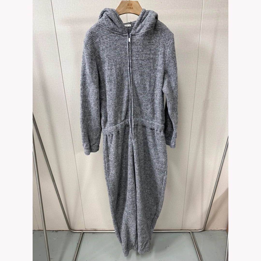 ZM1864  秋冬兔耳朵连帽拉链居家连体裤