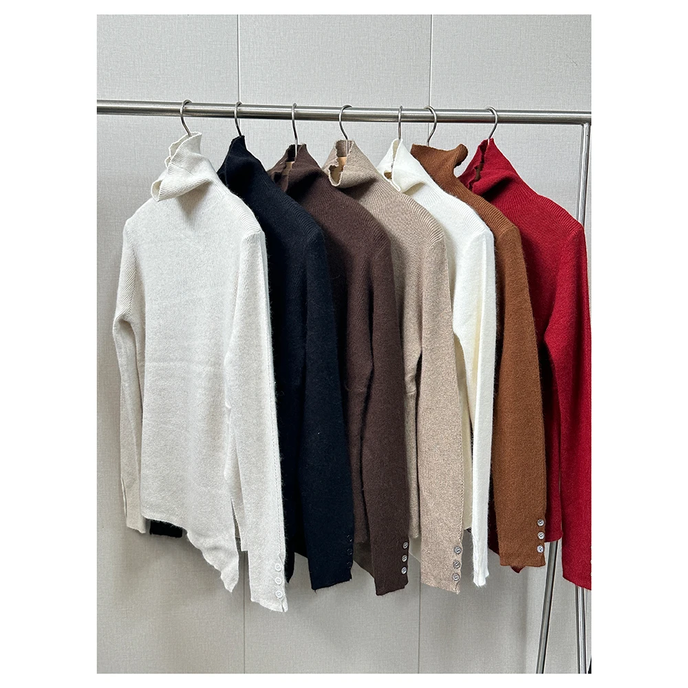 ZM915  秋冬新款纯色宽松女士休闲长袖高领毛衣打底衫