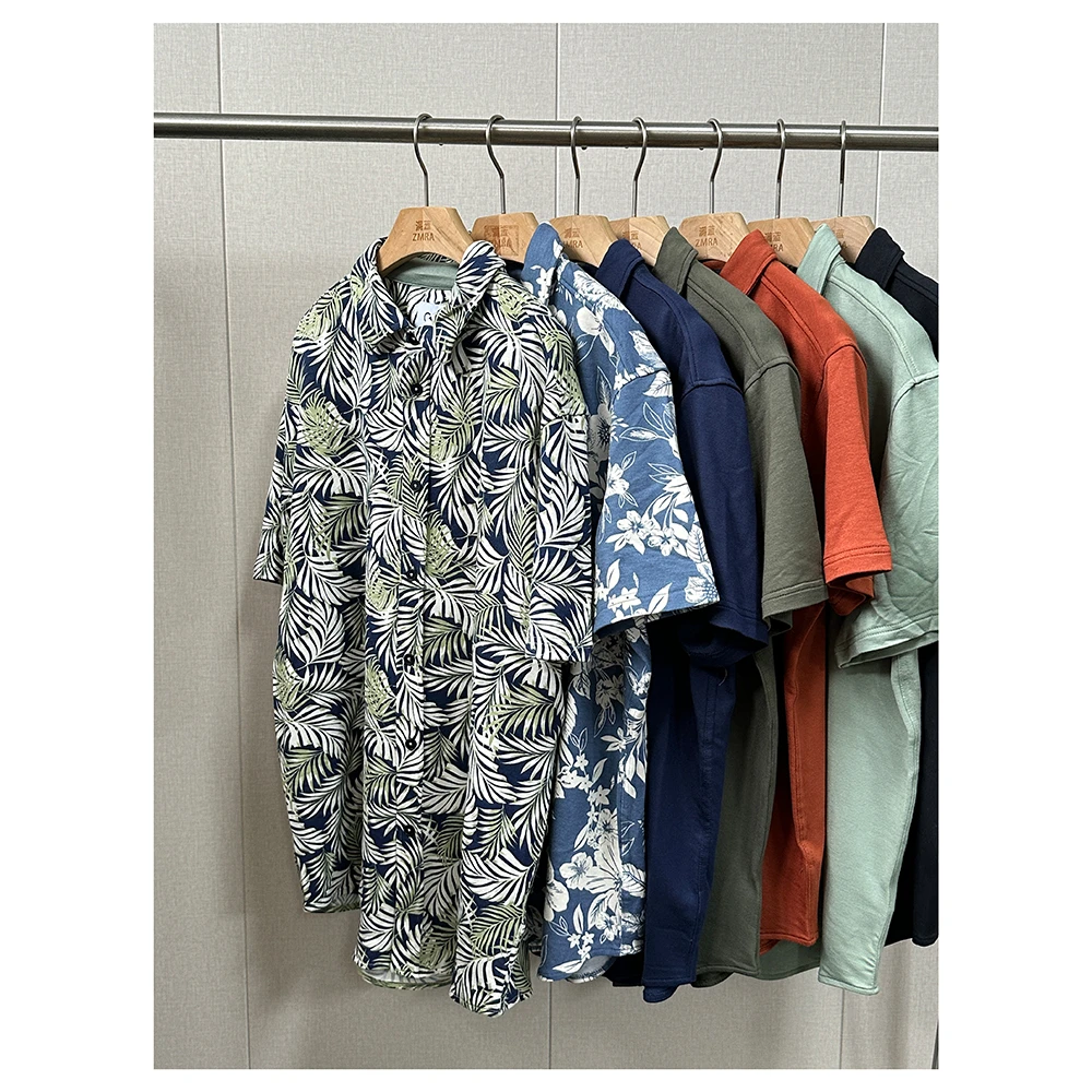 ZM1235  春夏新款翻领短袖男士休闲衬衫