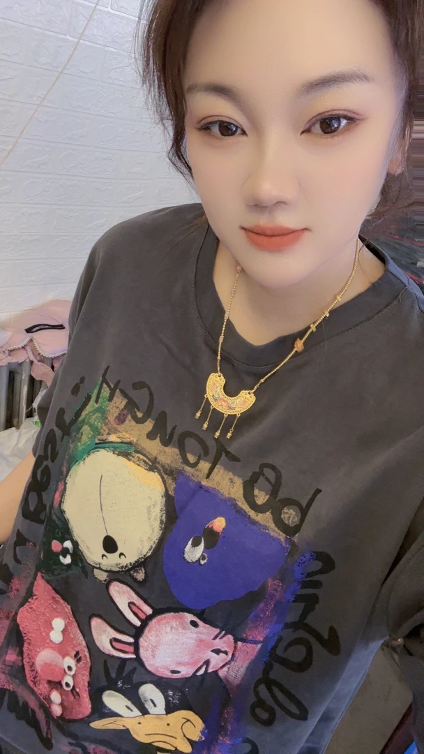 卡通前后印花短袖半袖内搭上衣女宽松大版2024
