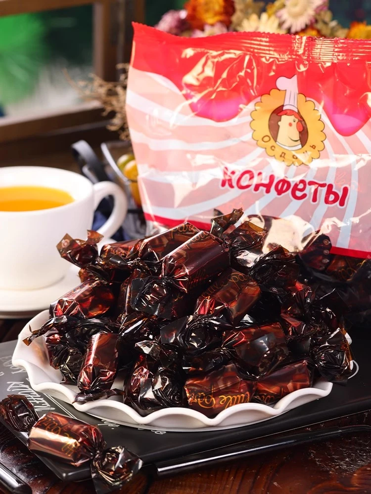 【东娃】俄罗斯进口白兰地酒味夹心糖酒心糖500g