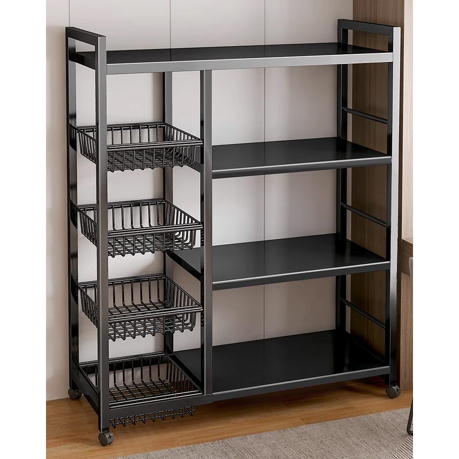 厨房置物架落地多层蔬菜篮子收纳架多功能微波炉烤箱货架储物架子