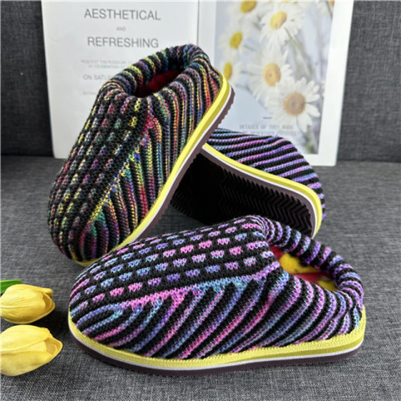 【成品】冬季拖鞋纯手工成品毛线编织棉鞋手工居家保暖加厚鞋拖