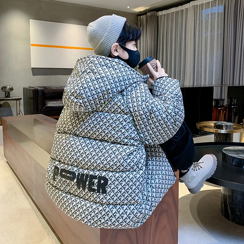 儿童装男童冬装棉服2023新款中大童正品棉衣男孩冬季棉袄加厚外套