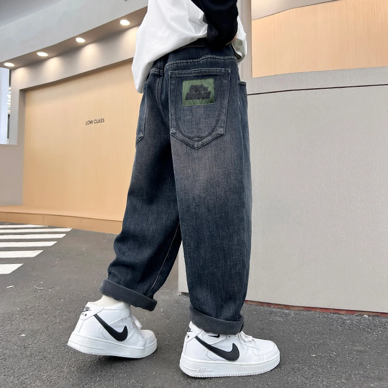 男童秋装牛仔裤子春秋款2025新款中大儿童春季痞帅休闲长裤男孩潮