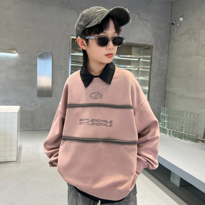 痞帅男童卫衣春秋款2024新款儿童装秋装长袖上衣男孩大童秋季衣服