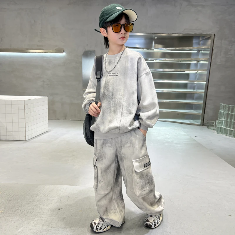 男童秋装套装2024新款中大童男孩运动服洋气卫衣春秋款儿童秋季潮