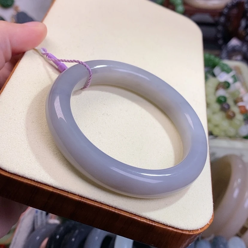 【闪购商品】和田玉烟紫手镯54-56未镶嵌