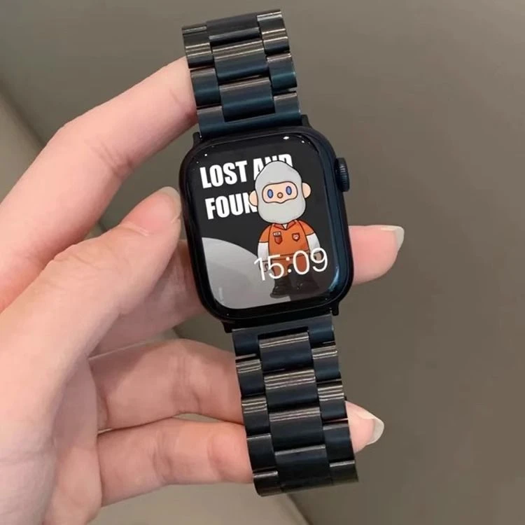 适用苹果手表表带applewatchS9金属不锈钢表带iwatch8/7/6/5/4/3