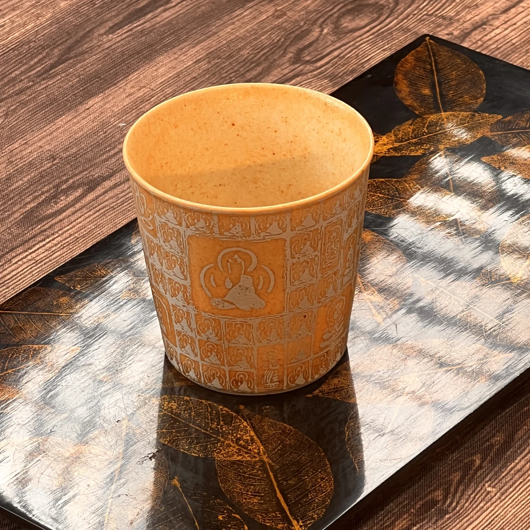 【西泠上新】西泠志野釉佛窟拓银直口杯XL84