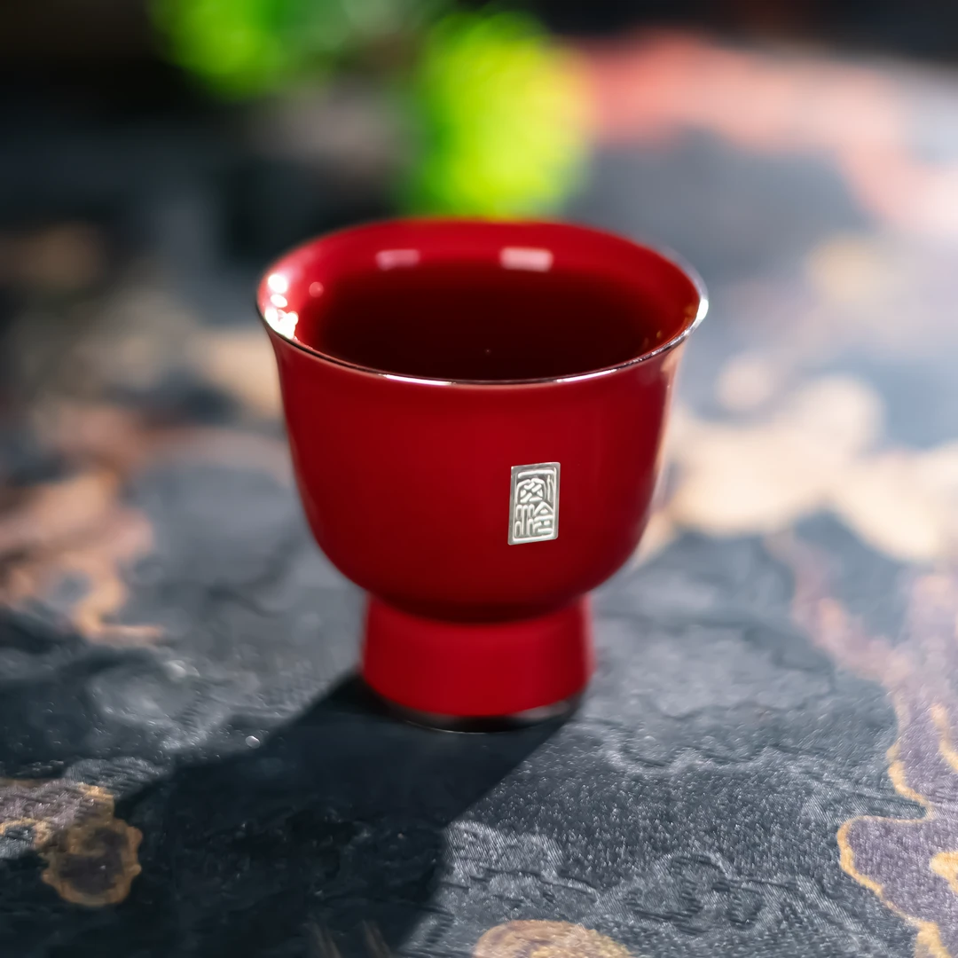 【西泠典藏】博物馆复刻 宝石红小高足杯  HX0247a