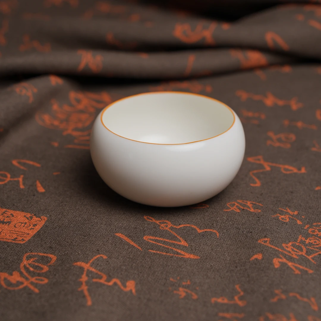 【西泠上新】 象牙白 怀古罗汉杯 HX0425