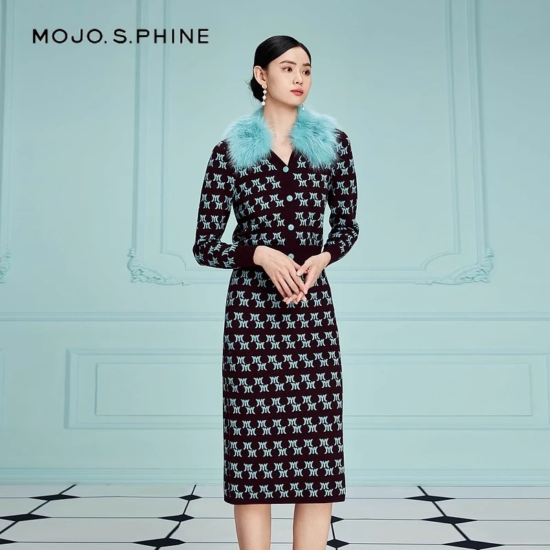 撞色针织衫套装半裙/MJED20KSK420X81/zb