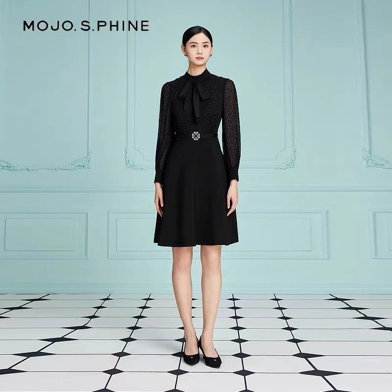 【晨粉专享价】~显瘦长袖气质修身女装连衣裙MJED18WOP311B11/zb