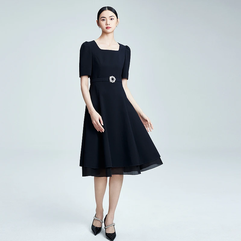 【晨粉专享价】【高定系列】法式优雅气质修身连衣裙-MJFB06WOP356A61