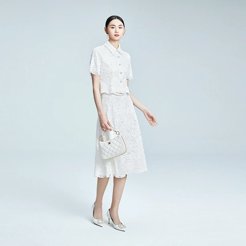 【晨粉专享价】浪漫精致2024新款百搭A字伞摆裙-MJFB02WSK728W01