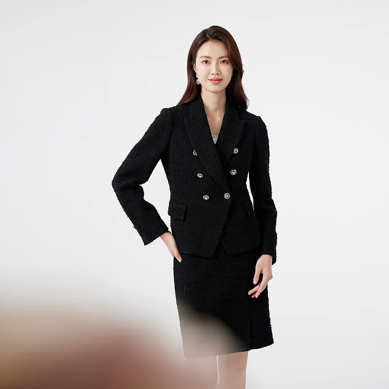 MOJO.S.PHINE小香风半裙黑色气质MJEA02WSK703B11/zb