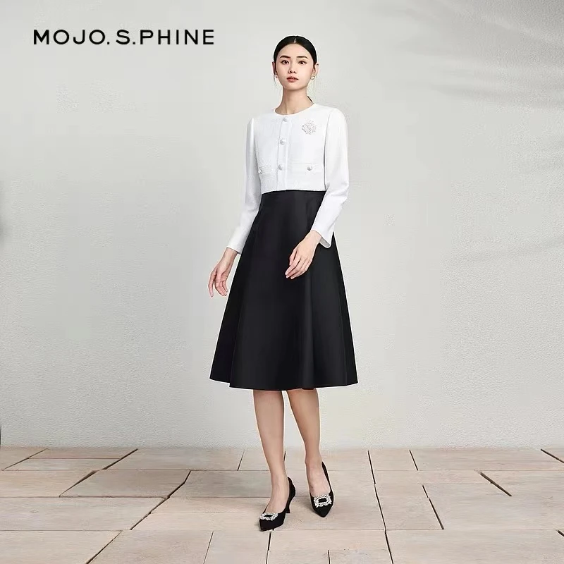 【晨粉专享价】MOJO新款时尚黑色显瘦连衣裙-MJFA01WOP301B11/zb