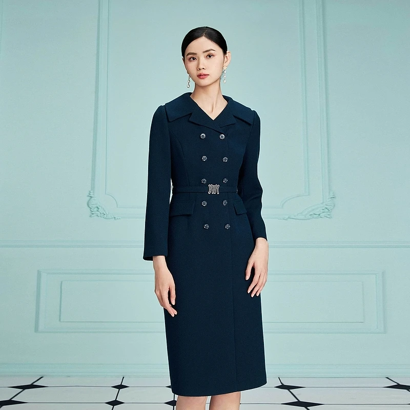 MOJO.S.PHINE【孤品福利】西装V领修身气质连衣裙-MJED20WOP321A51