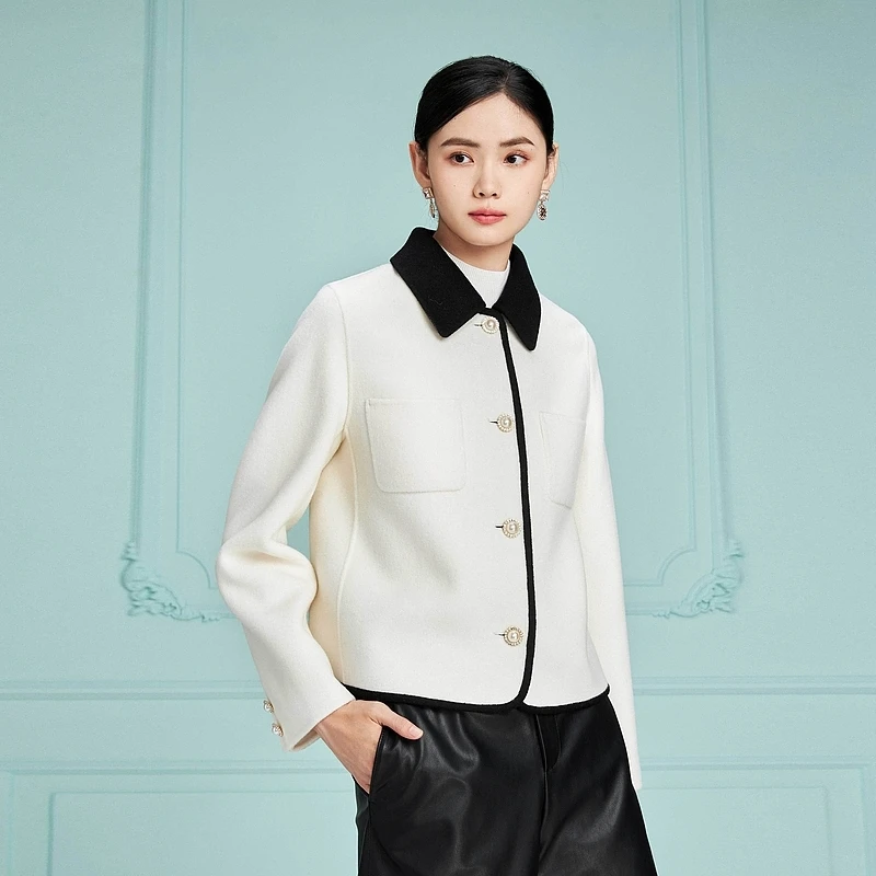 冬季新款羊毛短大衣时尚气质日常通勤精致短外套-MJED17HHC102W11