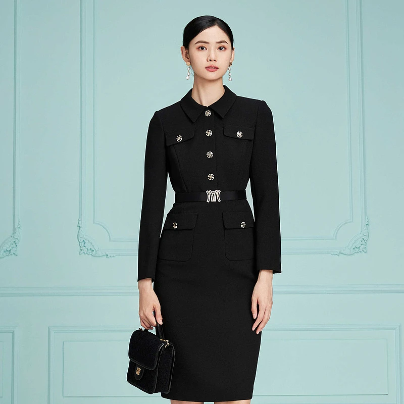 新款显瘦气质修身名媛连衣裙~MOFD01WOP030B11/zb小裙子