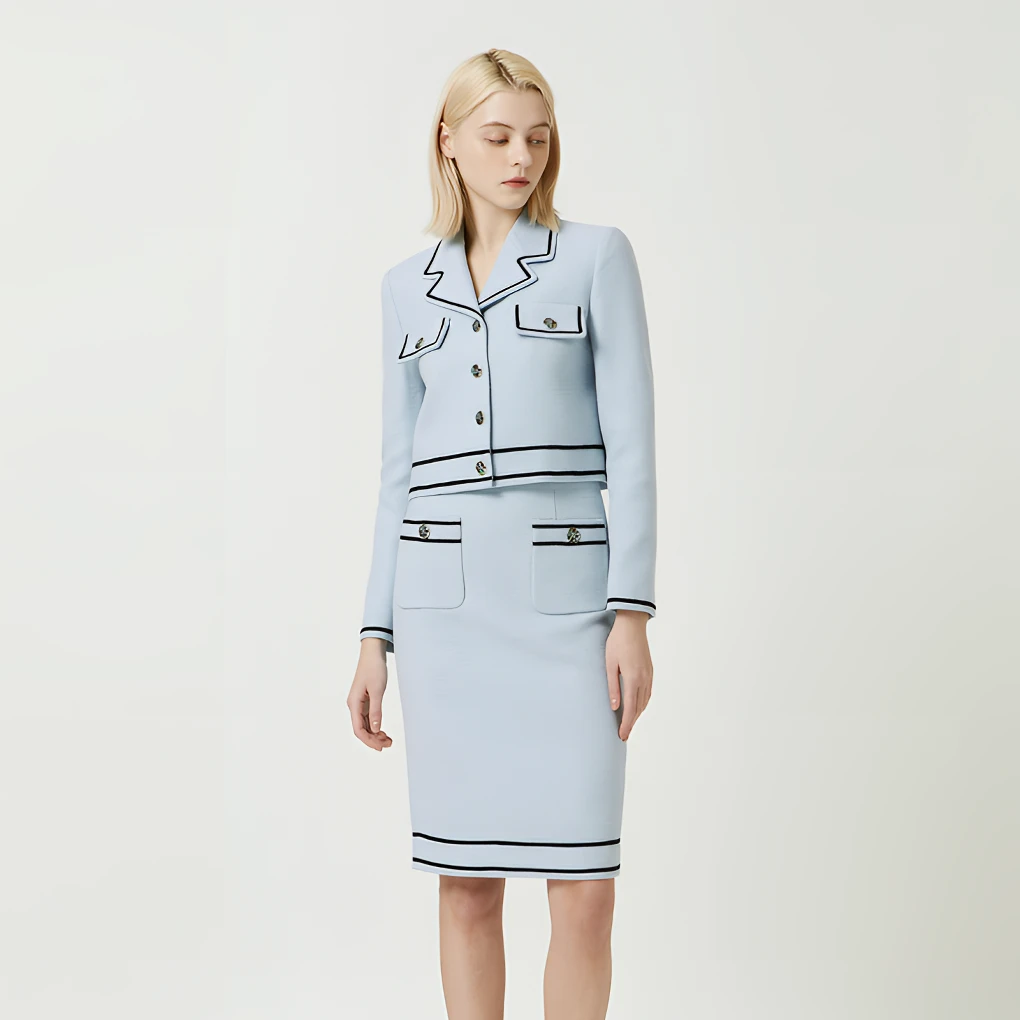 新款成衣进口气质小香风女装外套/J232MSF117SB9/zb