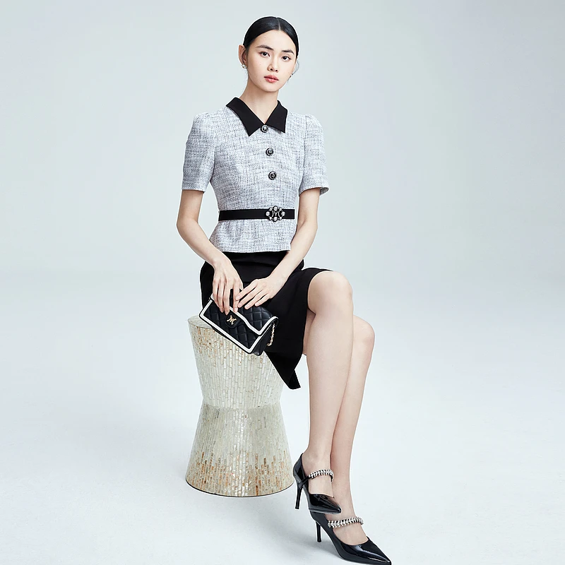 MOJO.S.PHINE【晨粉专享价】夏季小香风女装连衣裙-MJFB05WOP351B01