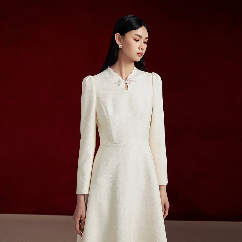 【阳光专属】国风新中式盘扣连衣裙气质灵动长裙-MJFD01WOP366W31