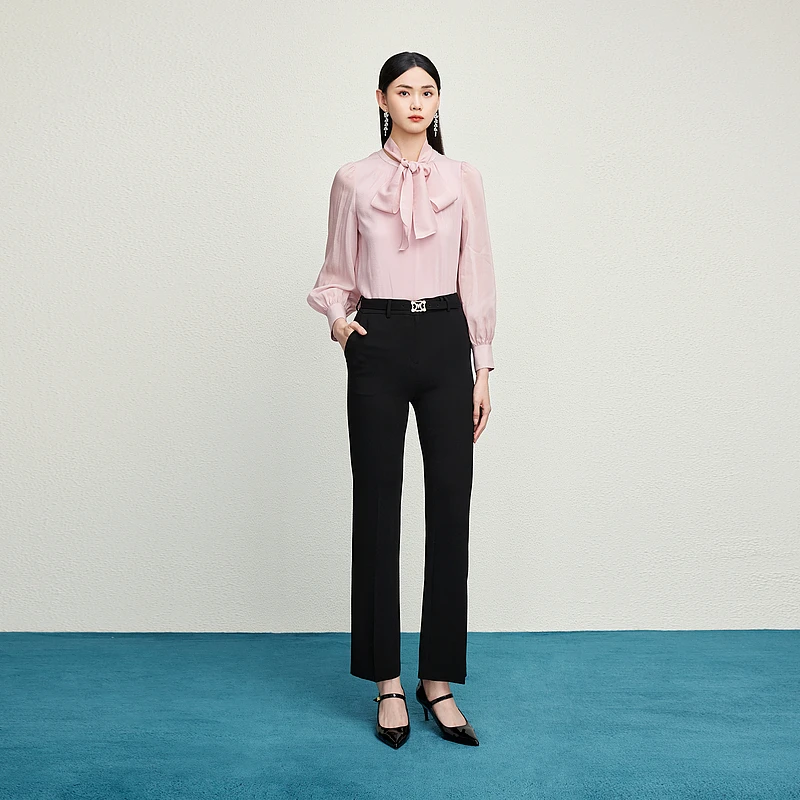 【阳光专属】玫瑰粉醋丝混纺设计感衬衫舒适亲肤-MJFC02WBL163L11