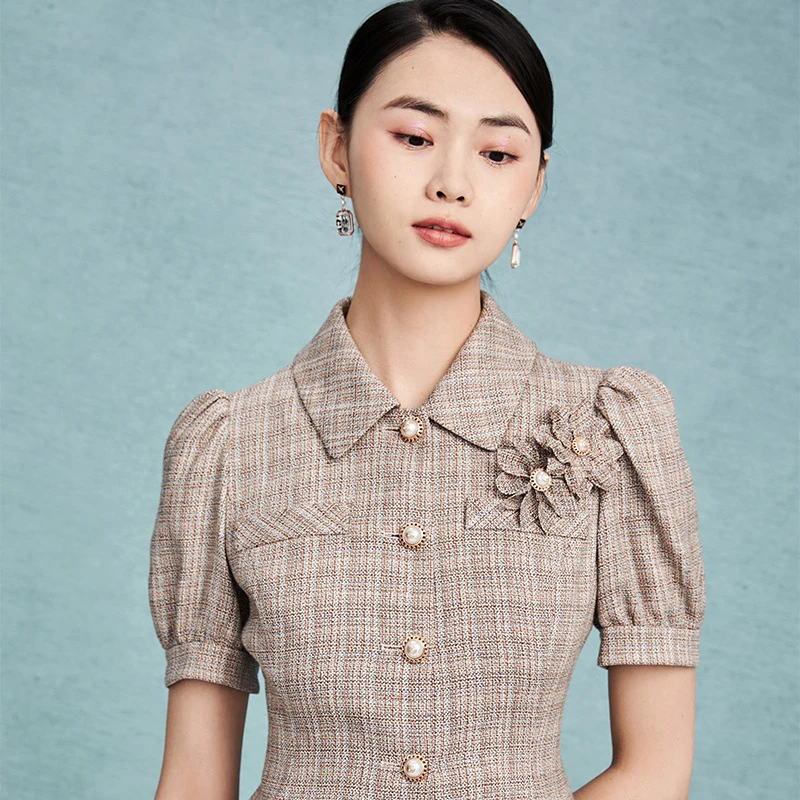 2023年夏季香草咖啡系列新款小香风百搭短外套-MJEC11WBL723K01