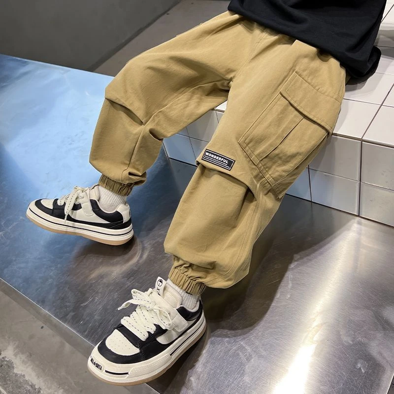 男童韩版工装裤2025春秋新款儿童宽松裤子洋气休闲长裤