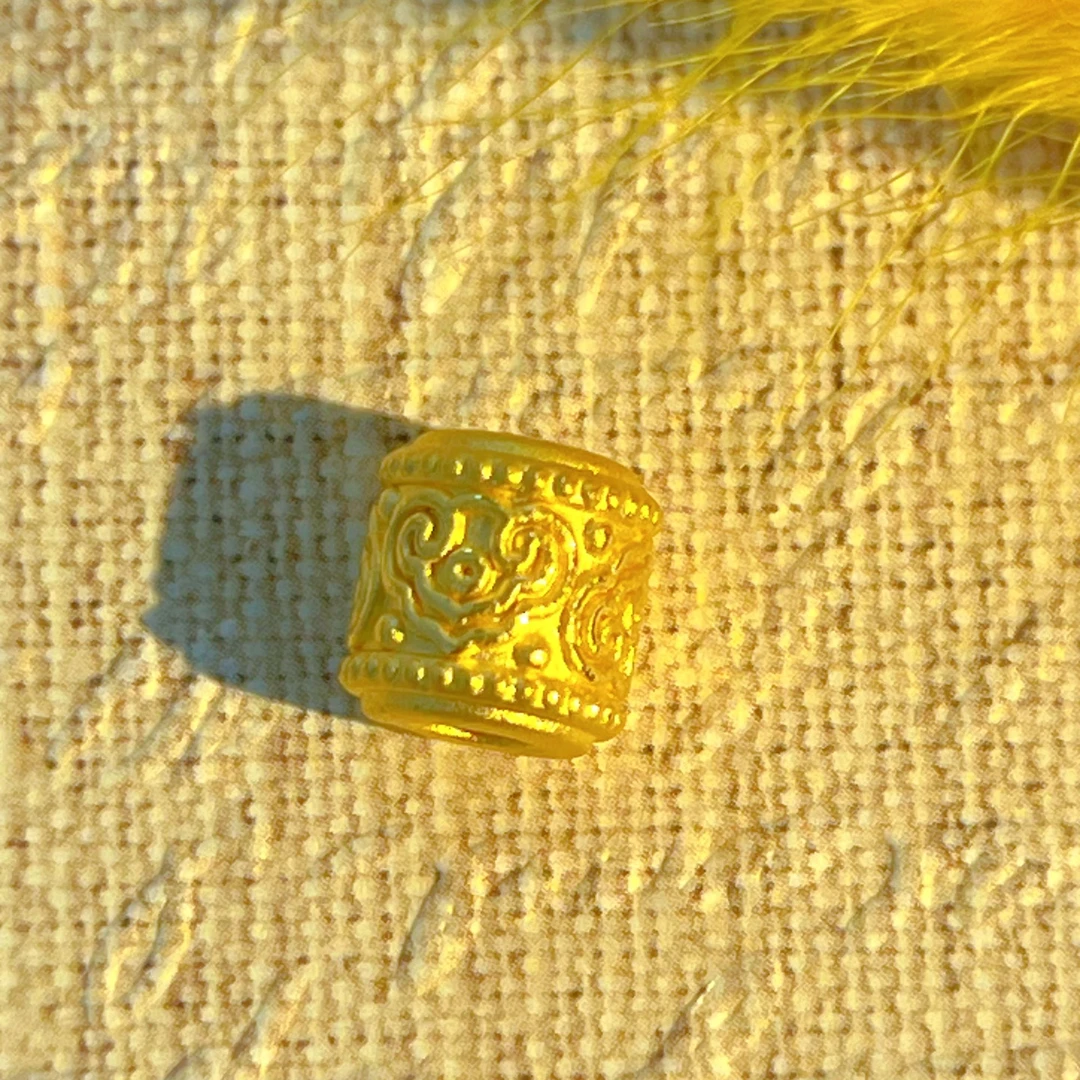 【润昇珠宝】足金999祥云黄金桶转运珠小蛮腰吊坠手串