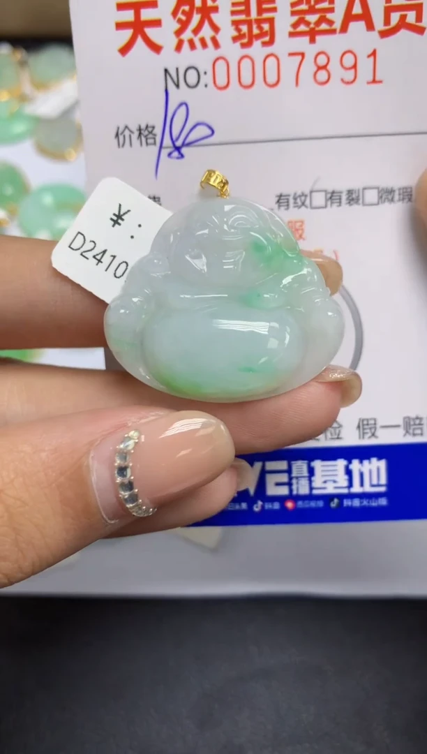 【闪购商品】翡翠颈饰18K金镶嵌   天然A货翡翠