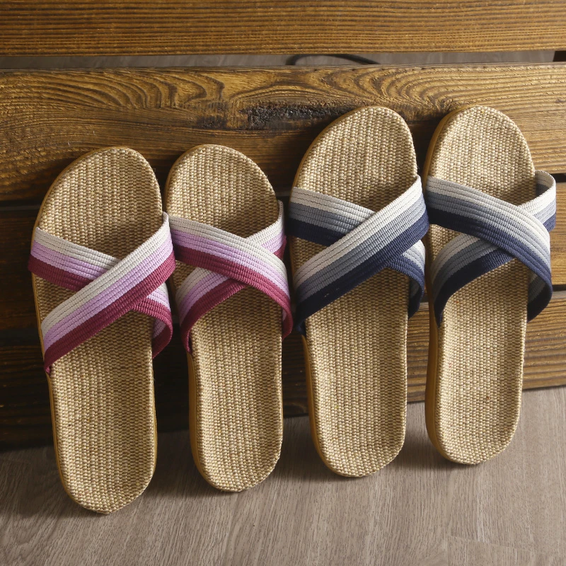 2025新款亚麻拖鞋女夏季家居情侣室内软厚底防滑凉拖鞋男夏天家用