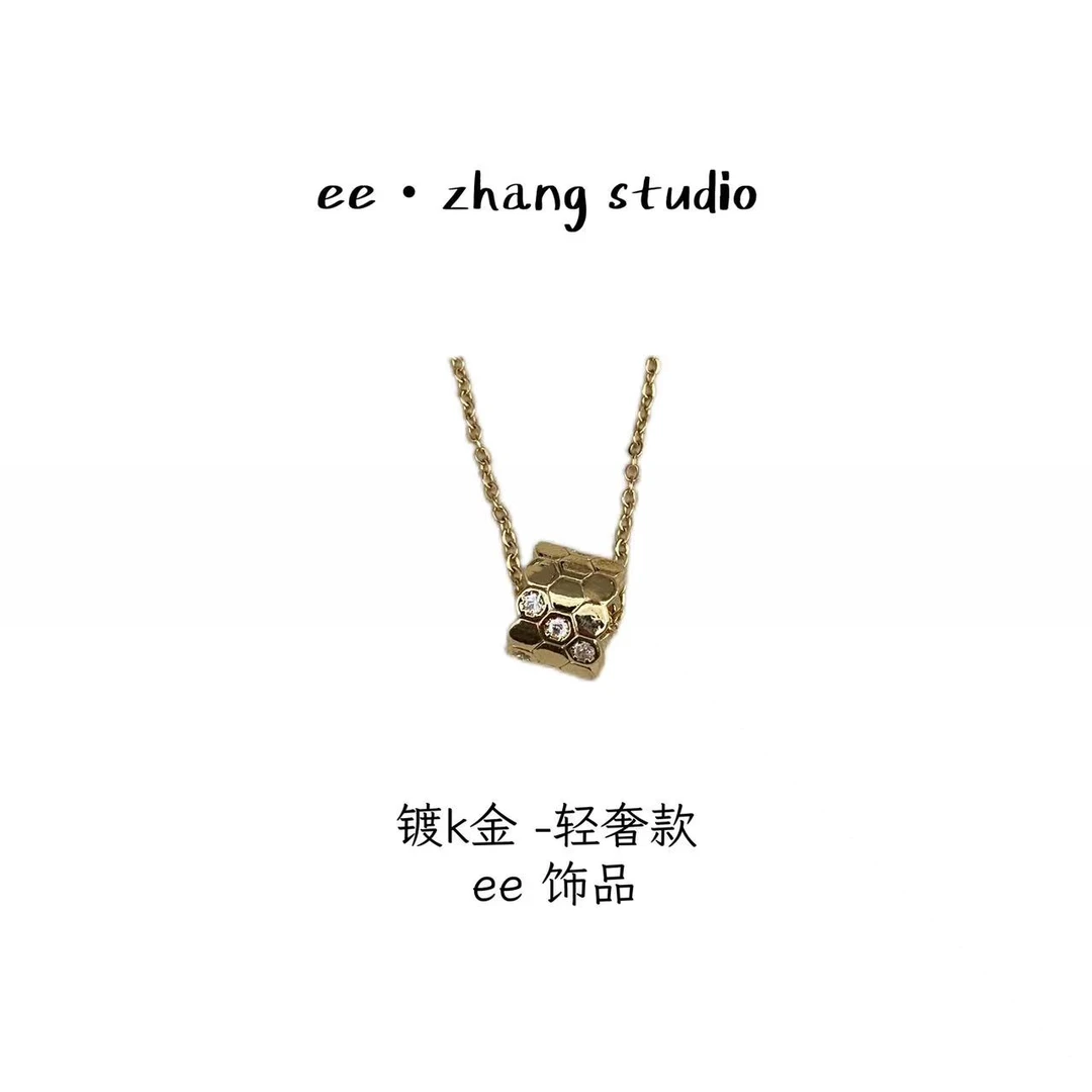 铜合金项链 六边形蜂窝项链ee766