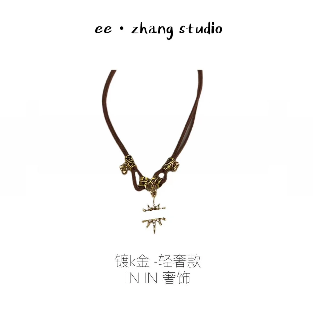 非金属皮质项链 美式复古choker ee754