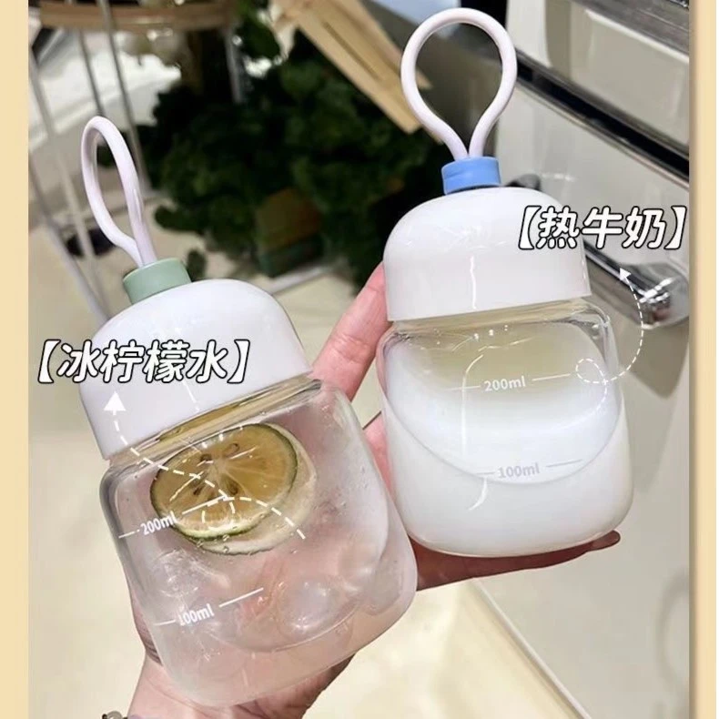 玻璃迷你提绳胖胖杯学生暖手杯女生咖啡牛奶杯便携式外带高颜值杯