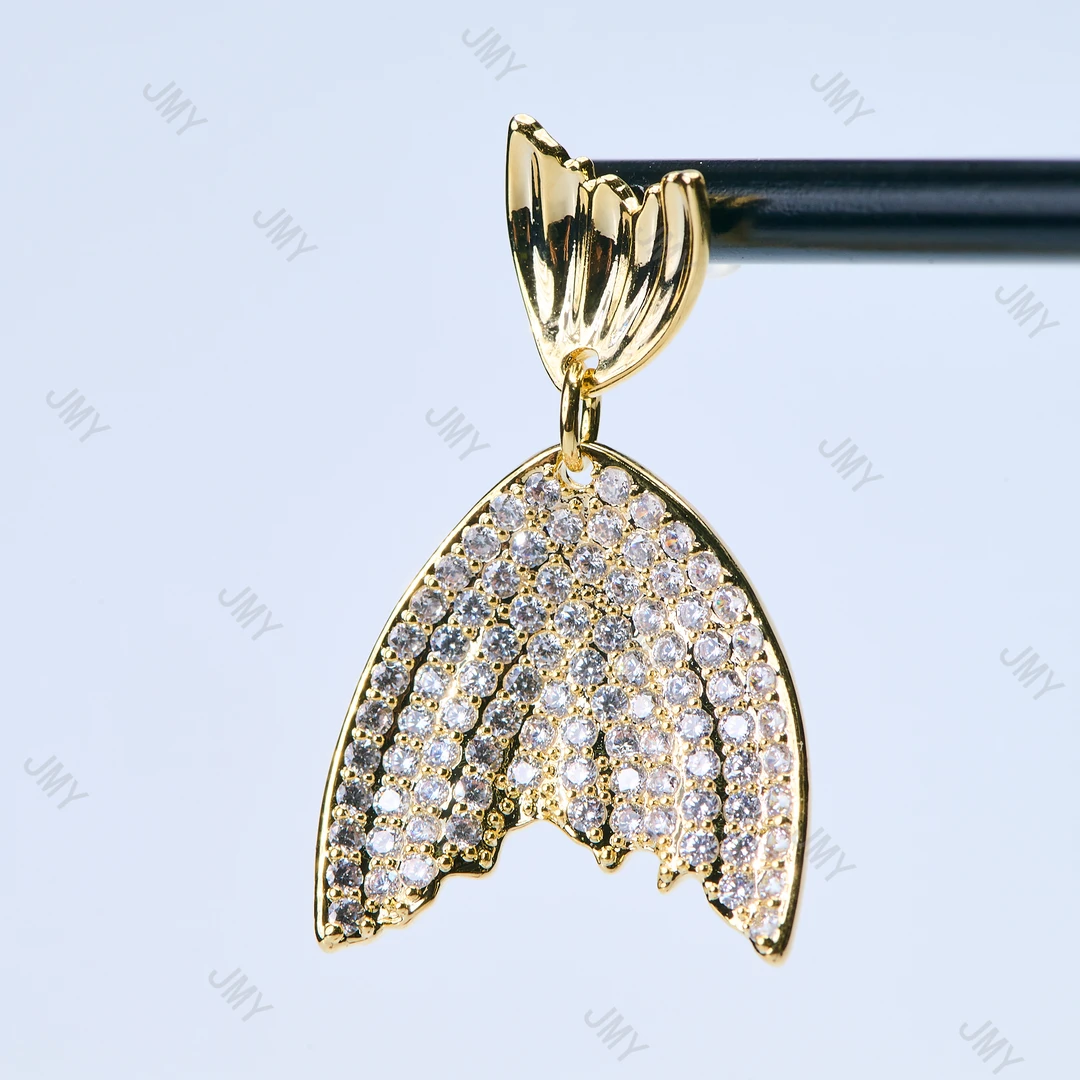 铜合金耳饰 鱼美人 独特小众设计感  爆款耳钉 轻奢满钻高级感