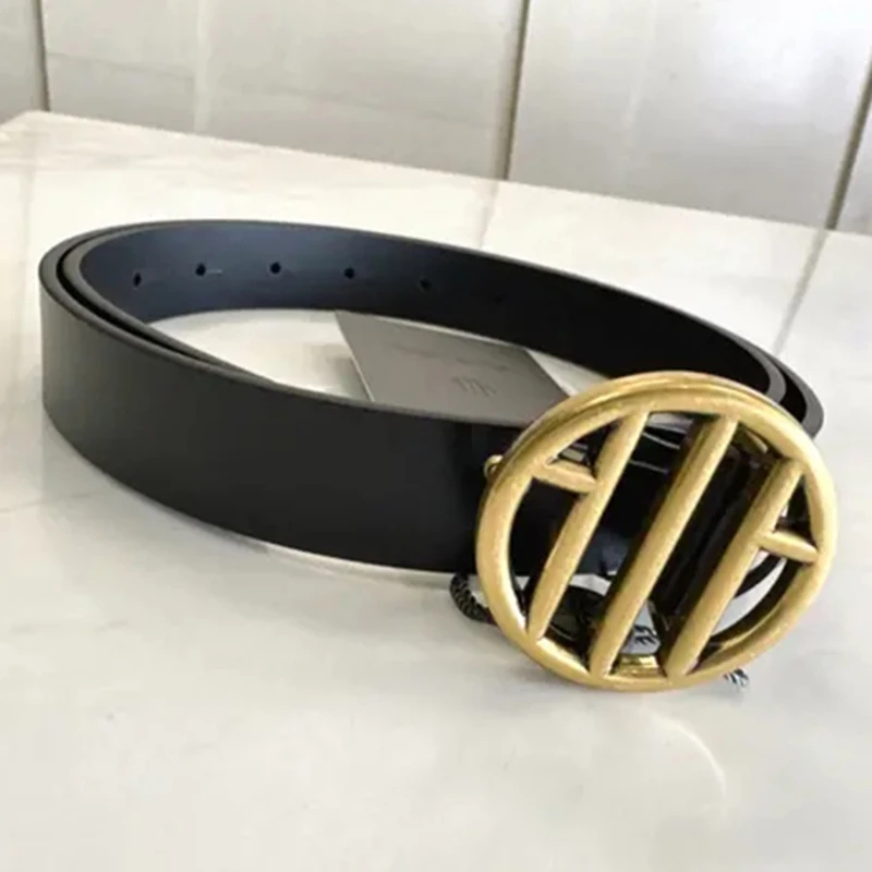 {专柜}新款女装职业配饰时尚简约光面经典针扣皮带真牛皮腰带
