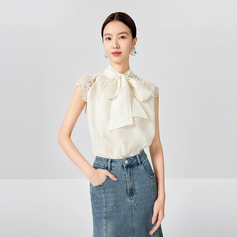 BADINA莱赛尔蕾丝衬衫642M020
