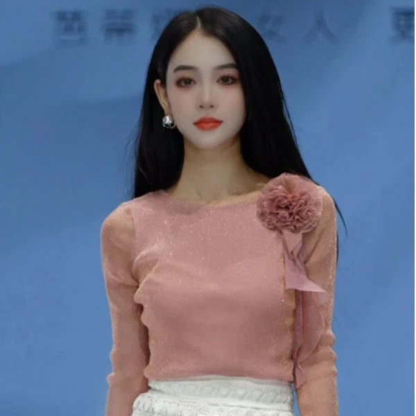 BADINA上衣气质针织时尚百搭女士圆领秋冬644R066