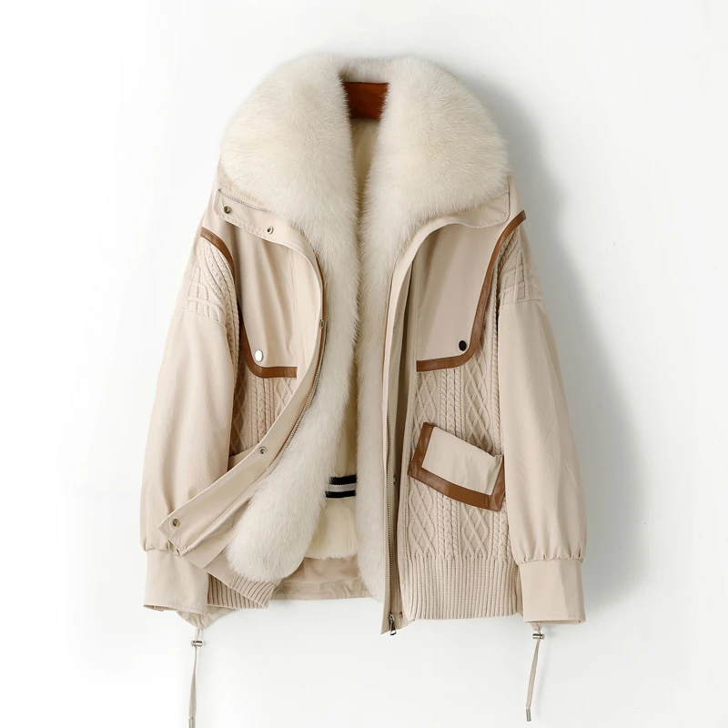 【出水芙蓉2】海宁派克服女新款狐狸门襟毛领兔毛内胆皮草冬季气质