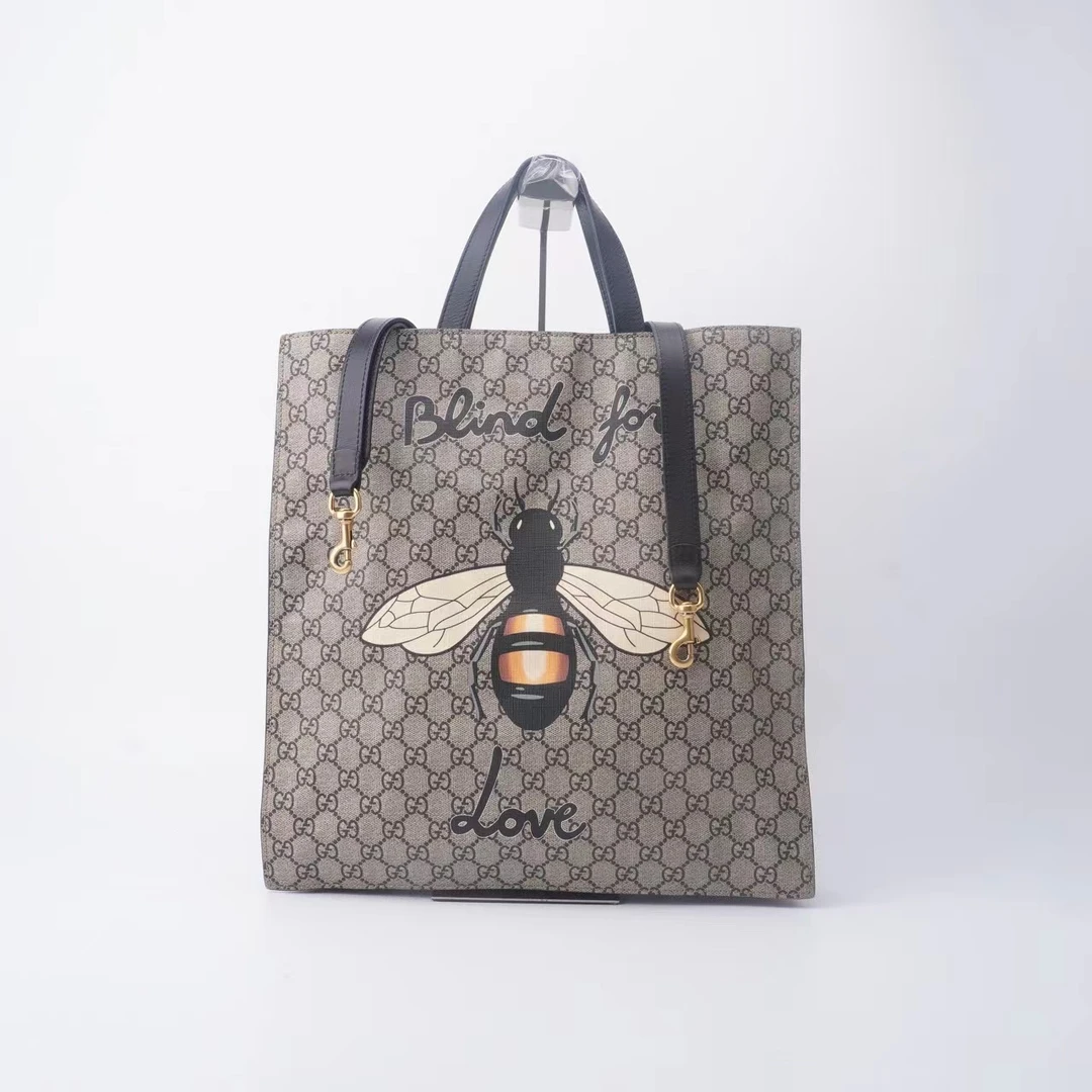 98新古驰双G老花蜜蜂托特包手提包有肩带36/38/6 C861