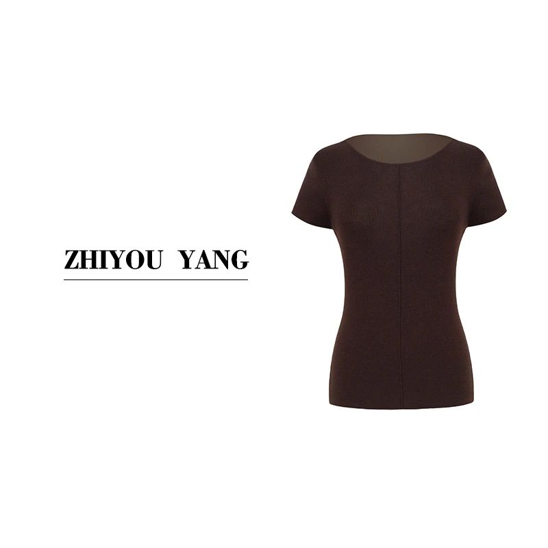 ZYY【如云短袖】100%天丝莱赛尔薄款针织上衣夏季针织衫