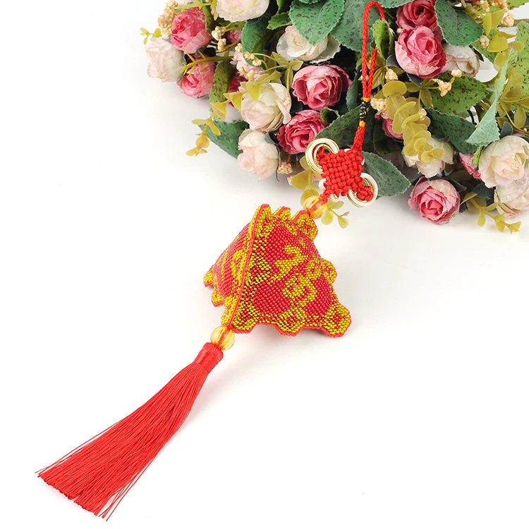 十字绣新款串珠子绣平安福立体车内平安符满珠绣自己绣汽车小挂件