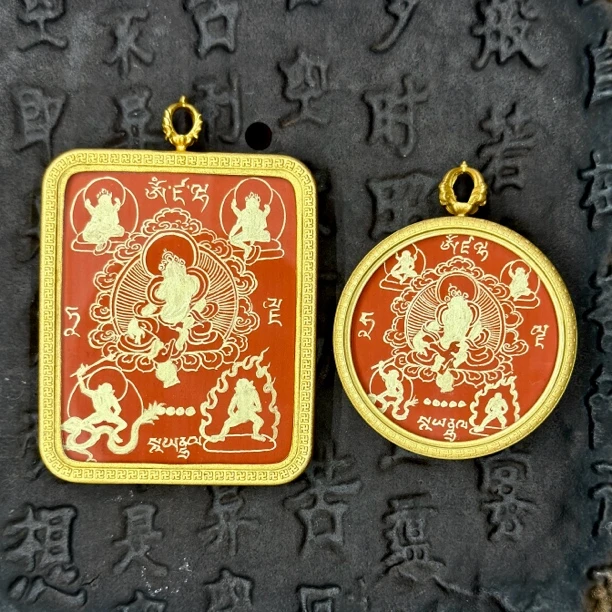 随喜｜五路，非遗手绘唐卡吊坠，藏式复古二选一