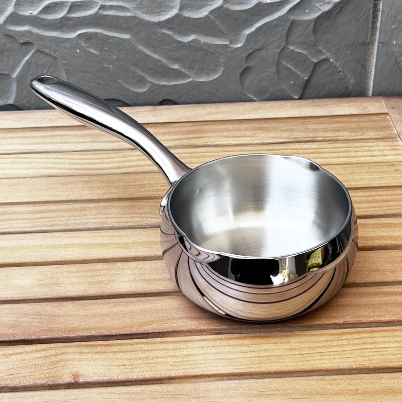 Chockmen18/10不锈钢奶锅浇油锅辅食小锅迷你泼油锅通用炉灶12cm