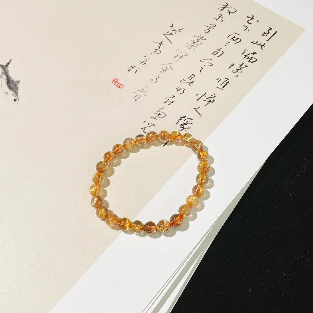 【云上雅岚】斗金 | C02983-金钛晶手串-8mm-多样性发一件