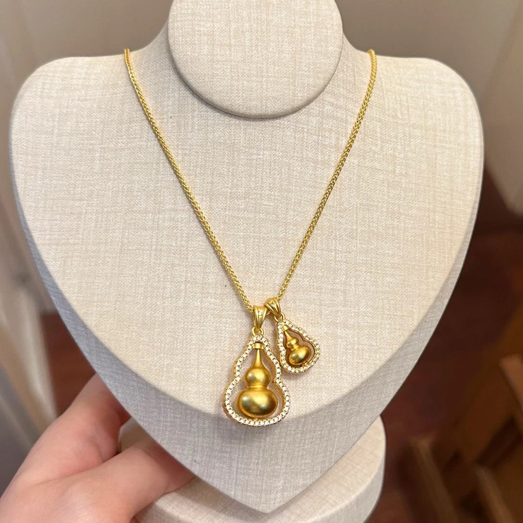 铜合金项链 饰品轻奢法式小众设计时尚百搭白色葫芦项链锁骨链