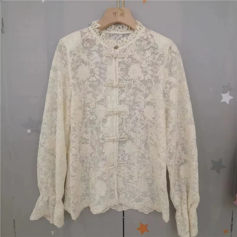 看款式图片！！！百搭镂空立领上衣【综合9378】